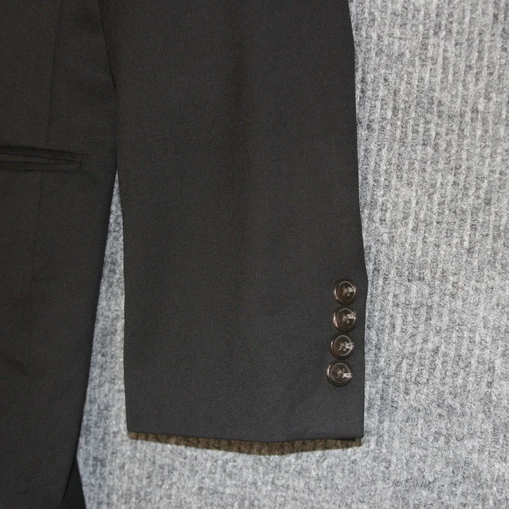 CHAPS Blazer Mens 44R Black Wool Blend Suit Jacket Sport Coat Formal Wear‎